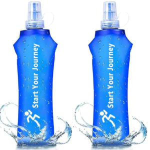 2 x 500 ml foldable water bottles, TPU BPA-free, soft flask