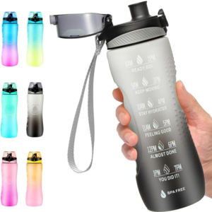 Water Bottle, Motivational Drinking Bottle with Time Mark